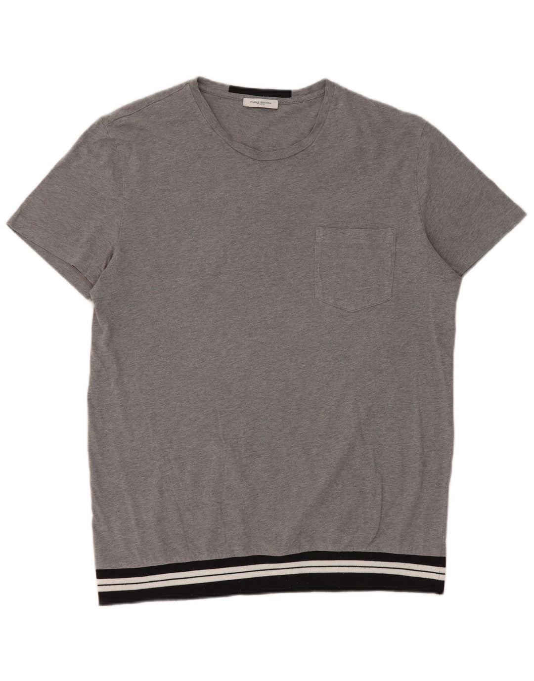 Paolo Pecora Hombre Camiseta Top Gris Medio Colorblock