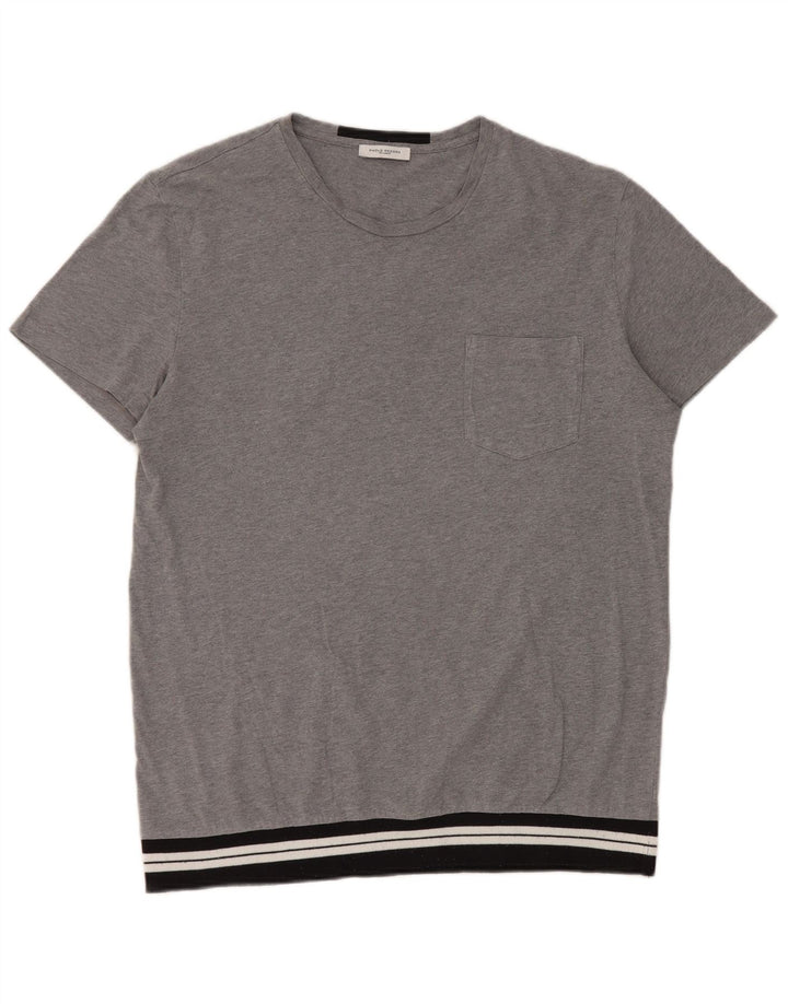 Paolo Pecora Hombre Camiseta Top Gris Medio Colorblock