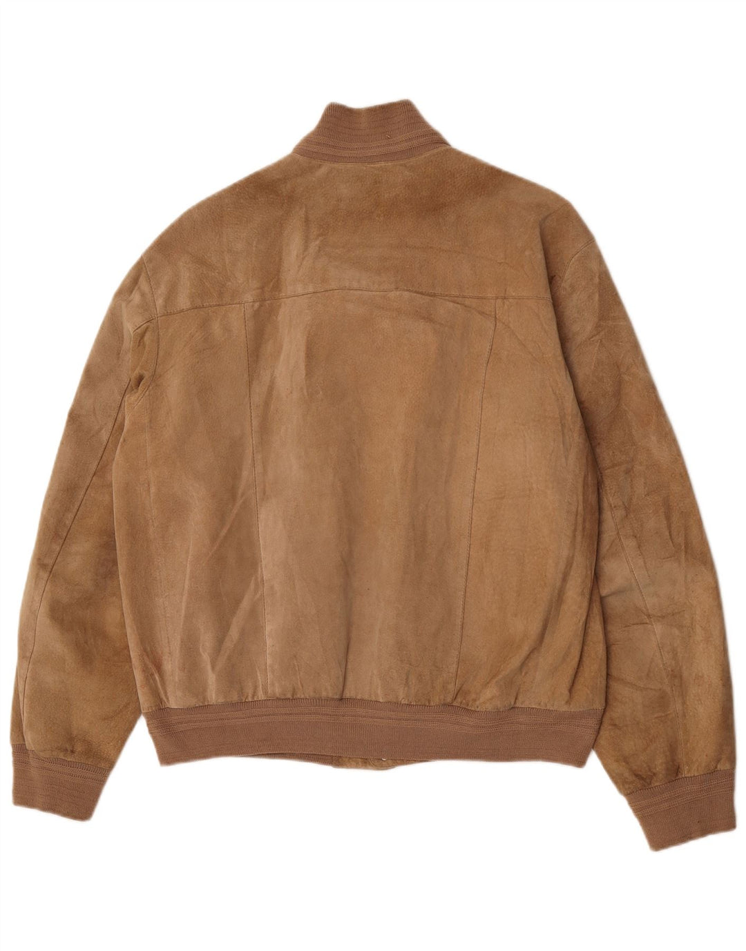 Vintage hombres ante bomber chaqueta EU 48 cuero beige medio