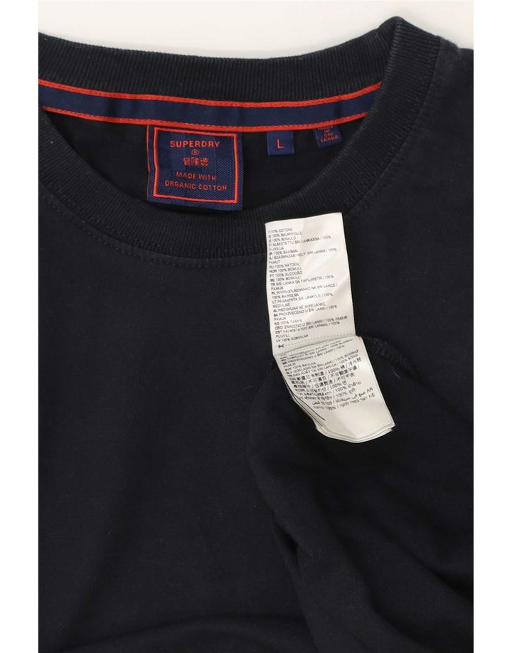 Superdry Camiseta para hombre Top Large Azul Marino Algodón