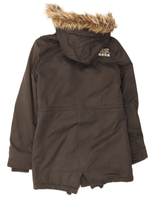 Superdry Parka con capucha The Windparka para mujer UK 6 XS Algodón gris