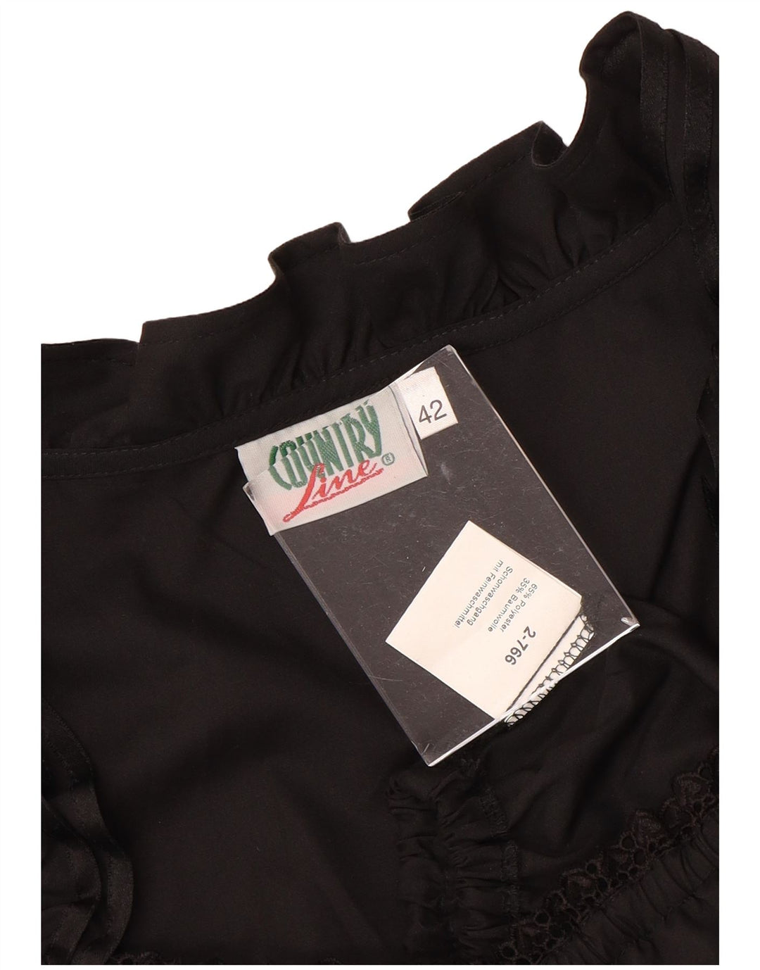 COUNTRY Blusa corta para mujer IT 42 Poliéster negro mediano