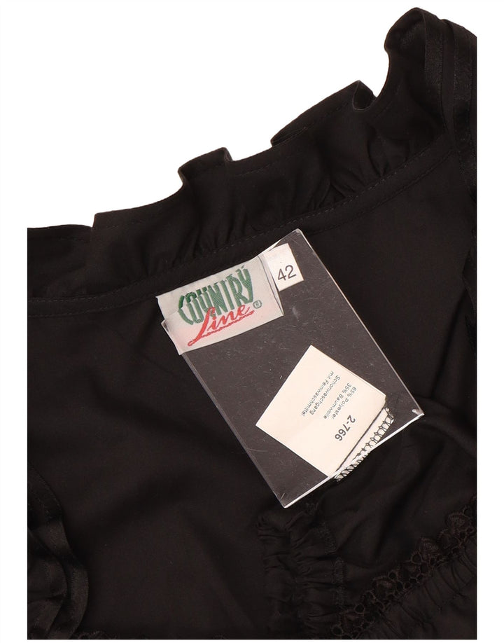 COUNTRY Blusa corta para mujer IT 42 Poliéster negro mediano