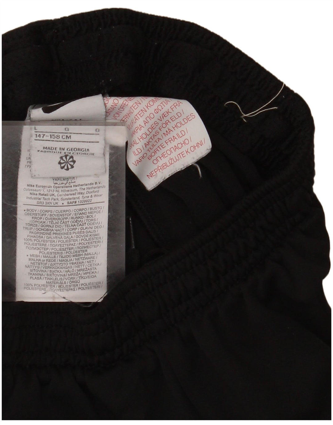 NIKE Pantalones de chándal para niño 12-13 años Grande Negro Colorblock Poliéster