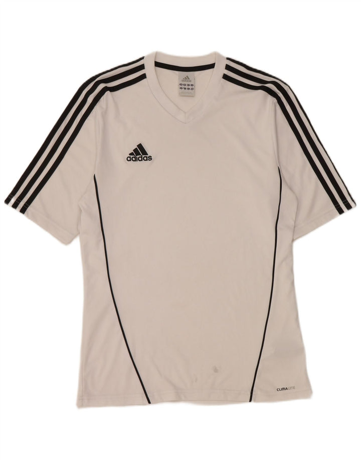 Adidas Mens Climalite Camiseta Top Pequeño Blanco Poliéster