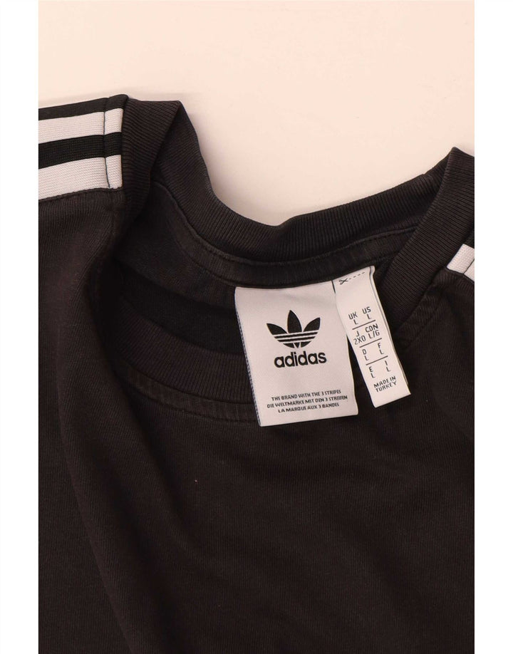 Adidas - Camiseta para hombre, talla grande, algodón negro
