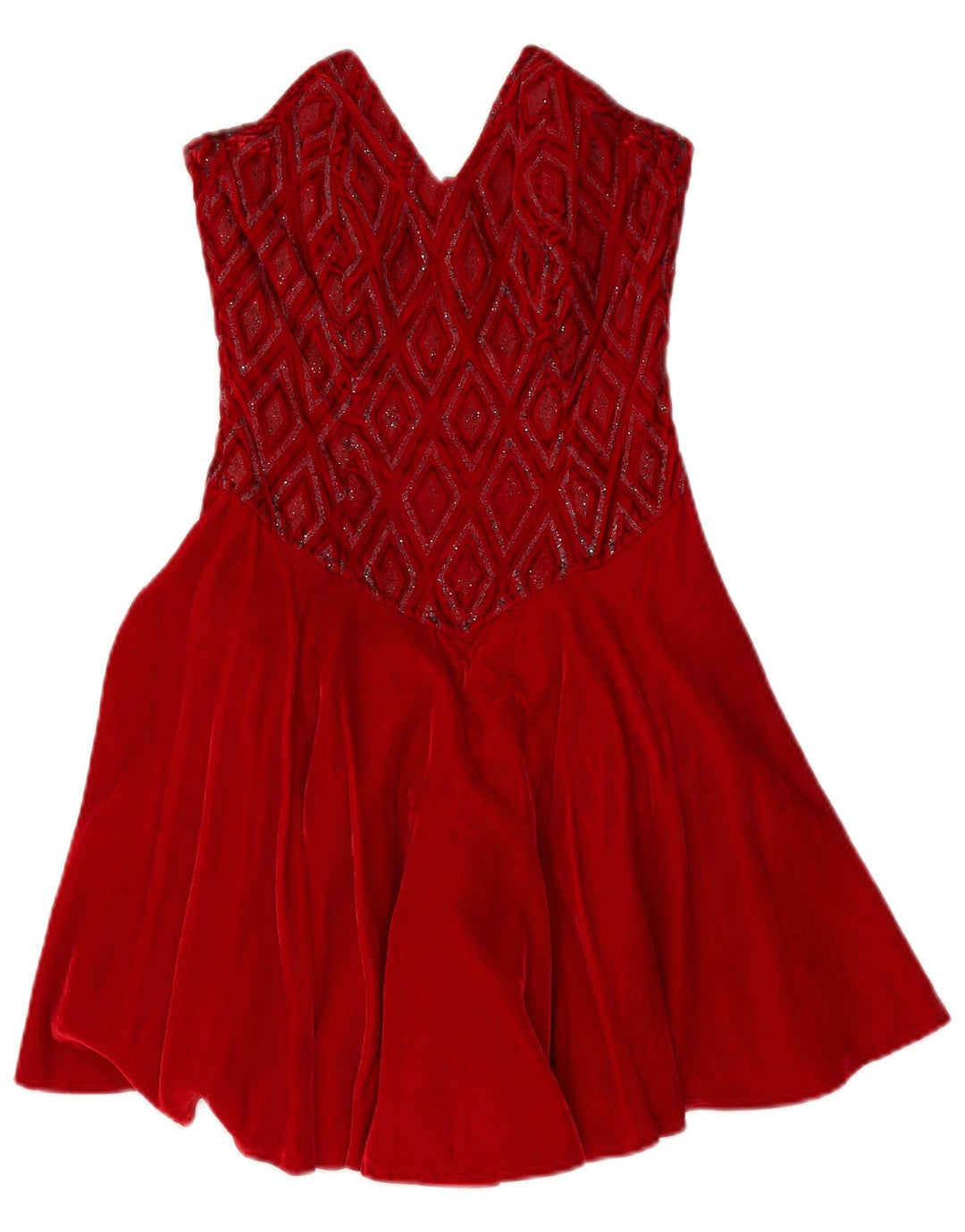 Vestido Roccobarocco Mujer Sin Tirantes IT 42 Argyle Rojo Medio/Viscosa Diamante