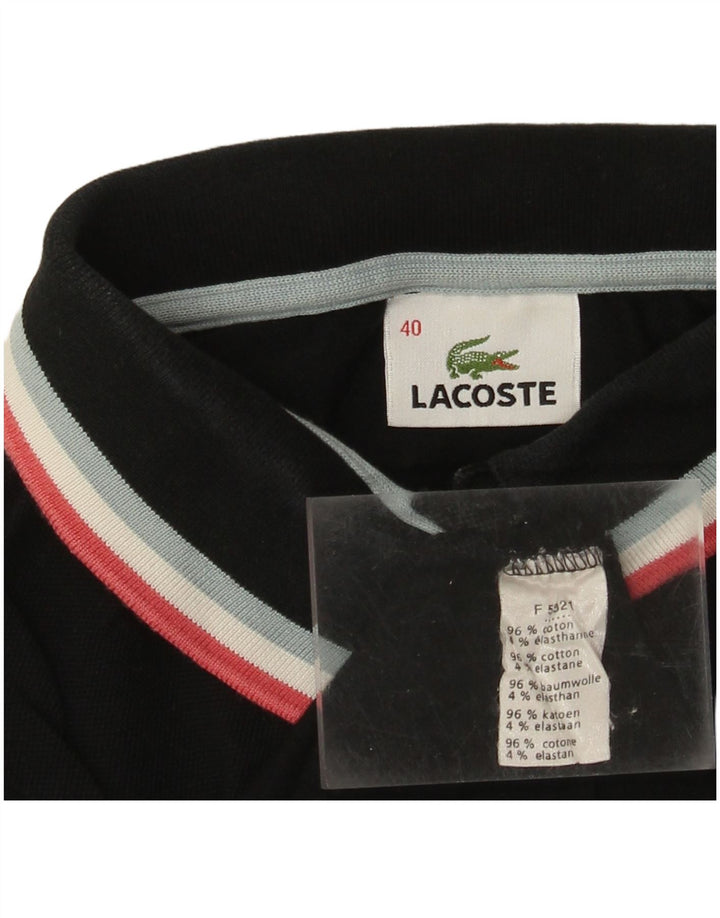 LACOSTE Polo de mujer talla 40 mediano algodón negro
