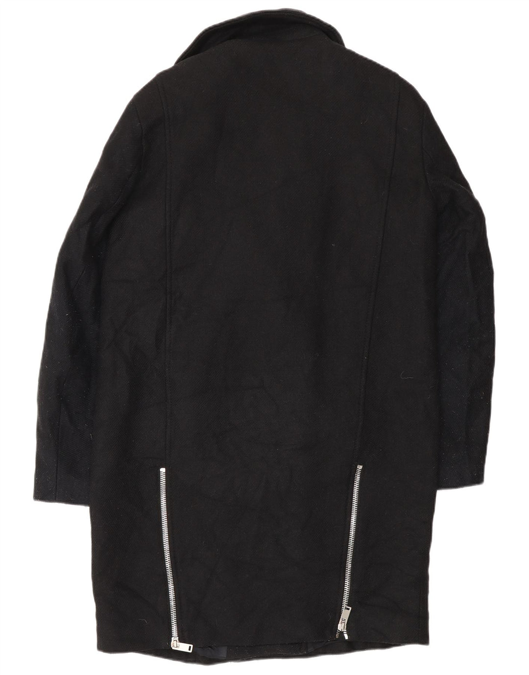 Zara Mujer Abrigo UK 44 Mediano Lana Negra