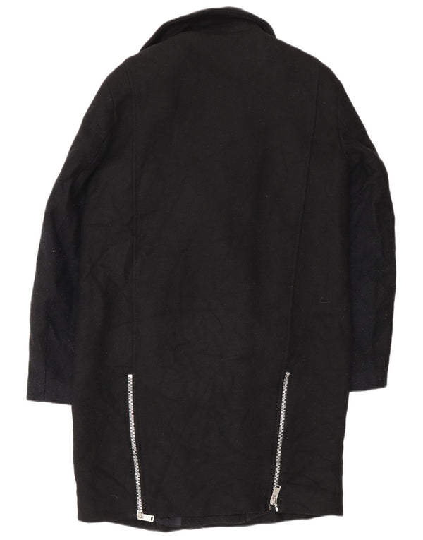 Zara Mujer Abrigo UK 44 Mediano Lana Negra