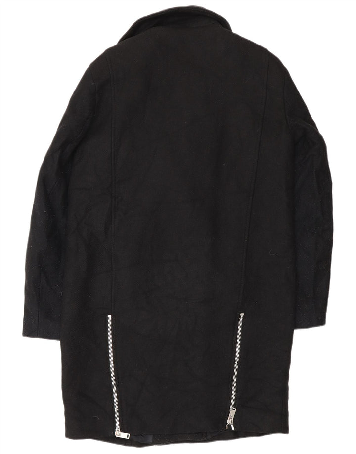 Zara Mujer Abrigo UK 44 Mediano Lana Negra