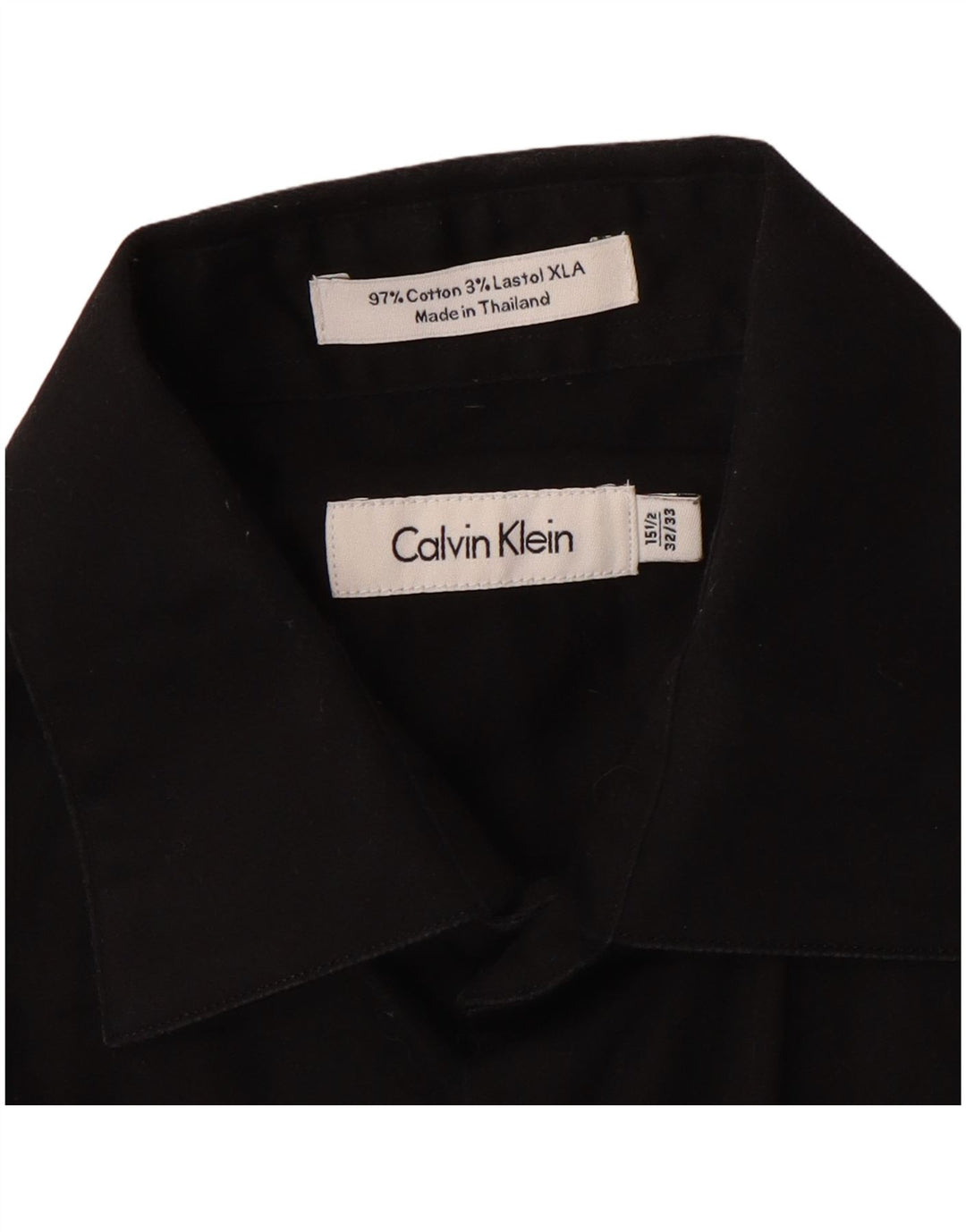 Camisa Calvin Klein para hombre talla 15 1/2 mediana algodón negro