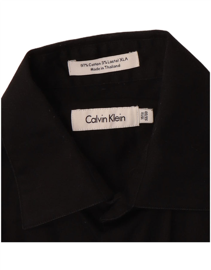 Camisa Calvin Klein para hombre talla 15 1/2 mediana algodón negro