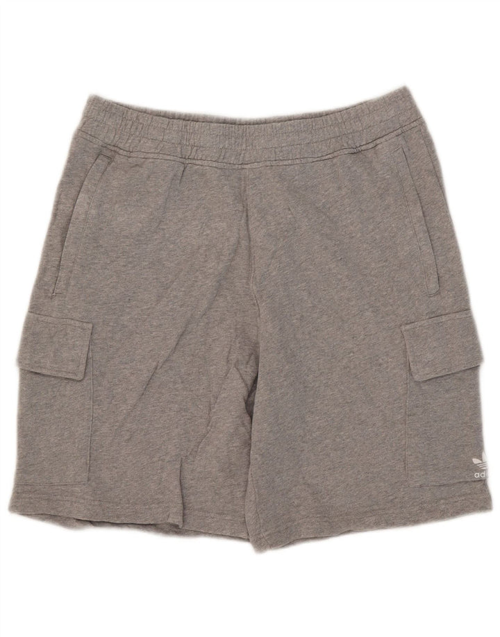 Adidas Mens Cargo Sport Shorts Grande Gris Algodón