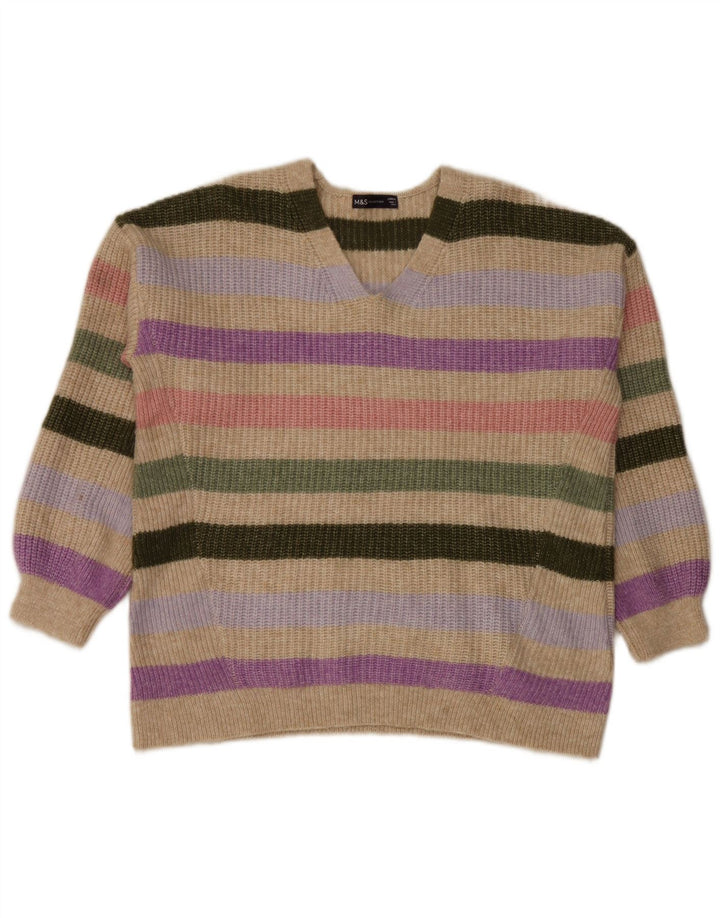 Marks & Spencer Suéter con Cuello en V para Mujer UK 46 Grande Multicolor