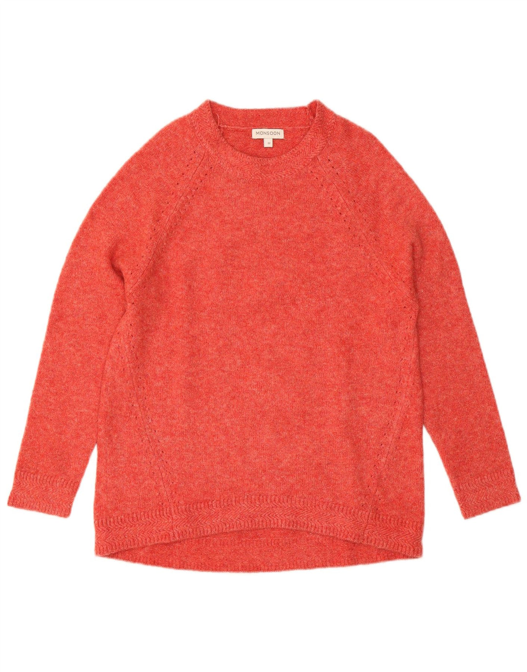MONSOON Suéter tipo jersey con cuello barco para mujer Reino Unido 14 Acrílico rojo mediano