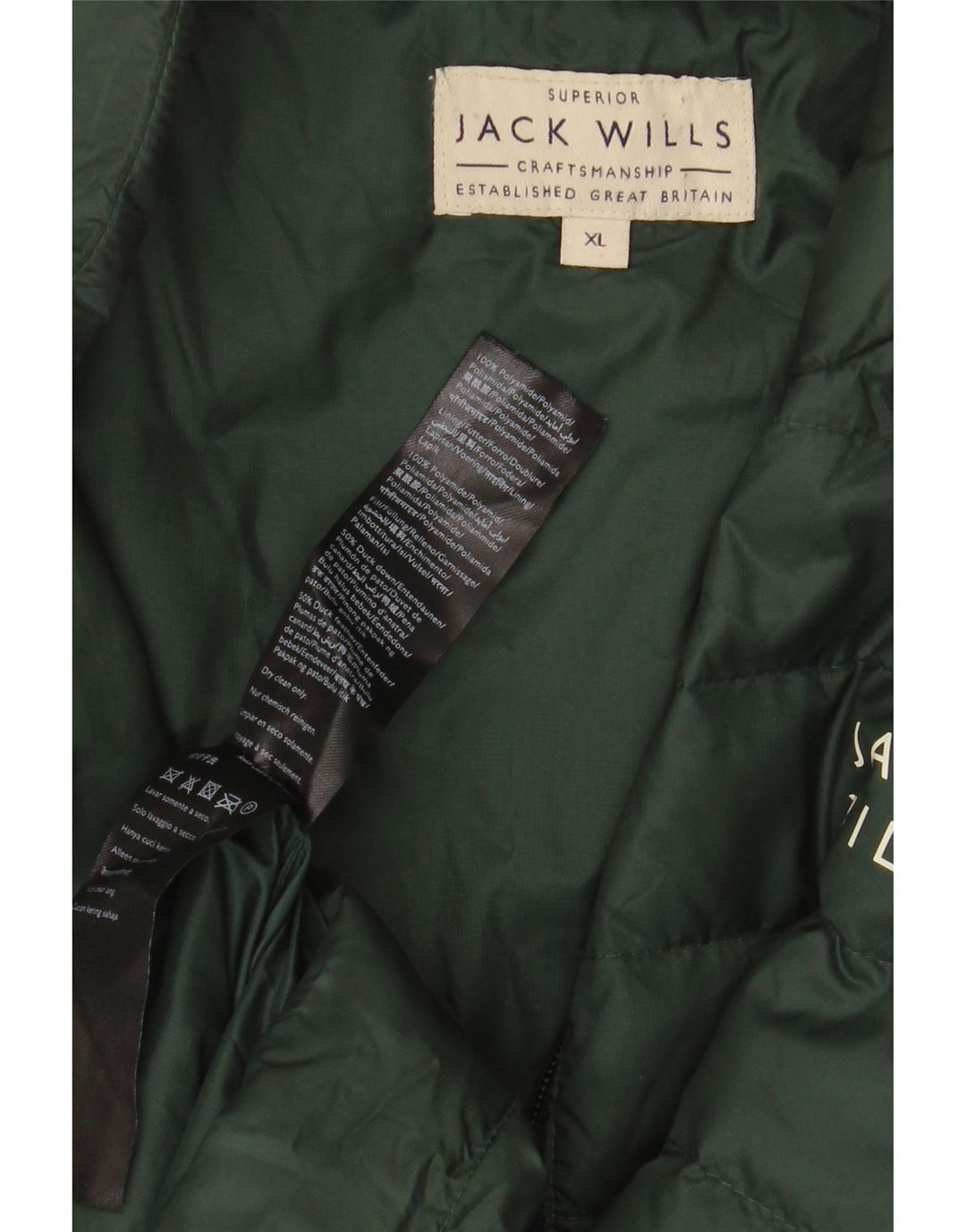 Jack Wills Chaqueta acolchada para hombre ES 42 XL Poliamida verde