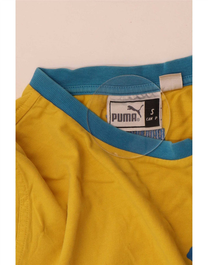 Puma - Camiseta gráfica para hombre, talla pequeña, color amarillo