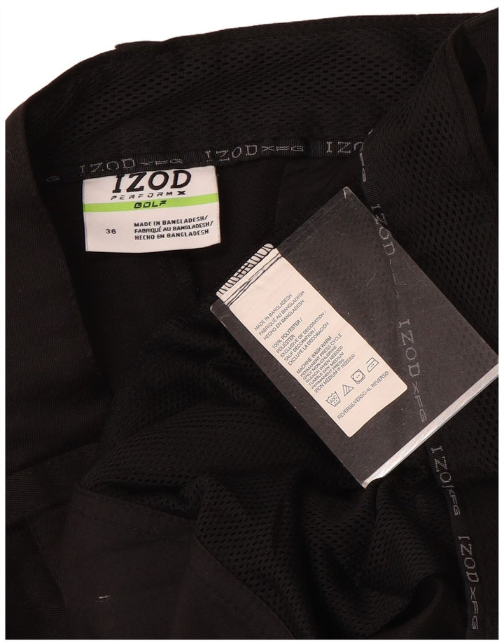 Pantalones cortos tipo cargo para hombre Izod W36 Poliéster negro grande