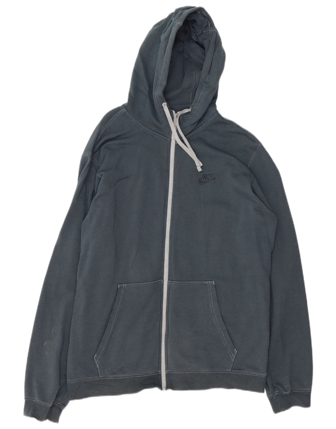 Nike - Sudadera con capucha y cremallera para hombre, talla grande, algodón azul marino