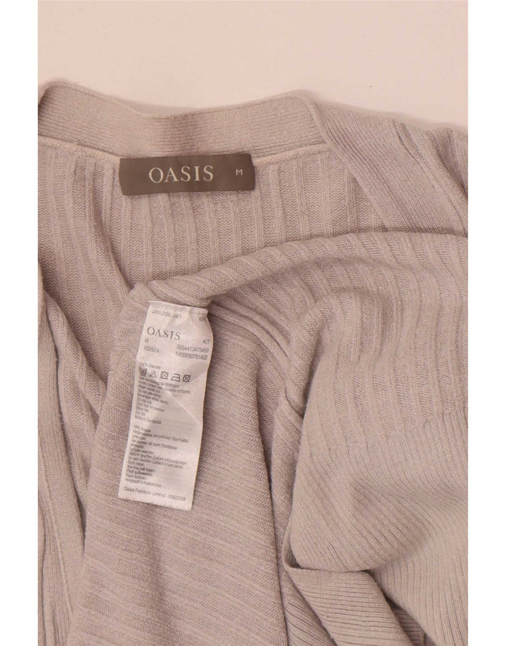 Oasis Suéter tipo cárdigan abierto para mujer UK 42 Viscosa gris medio