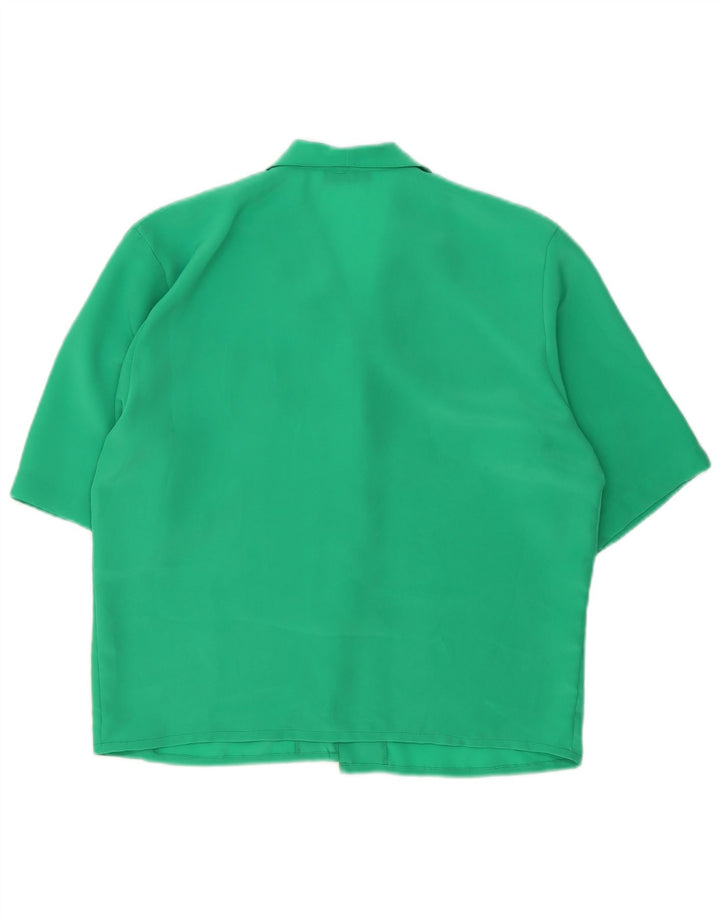 Marcello Cioni Blusa de manga corta para mujer IT 44 Verde medio