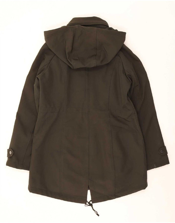 Michael Kors Chaqueta Parka con Capucha para Mujer UK 14 Poliéster Caqui Mediano