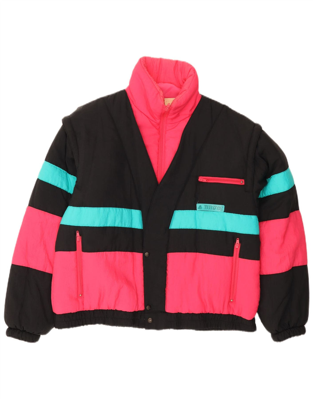 Brugi Chaqueta acolchada para hombre ES 36 Small Multicolor Colourblock Nylon