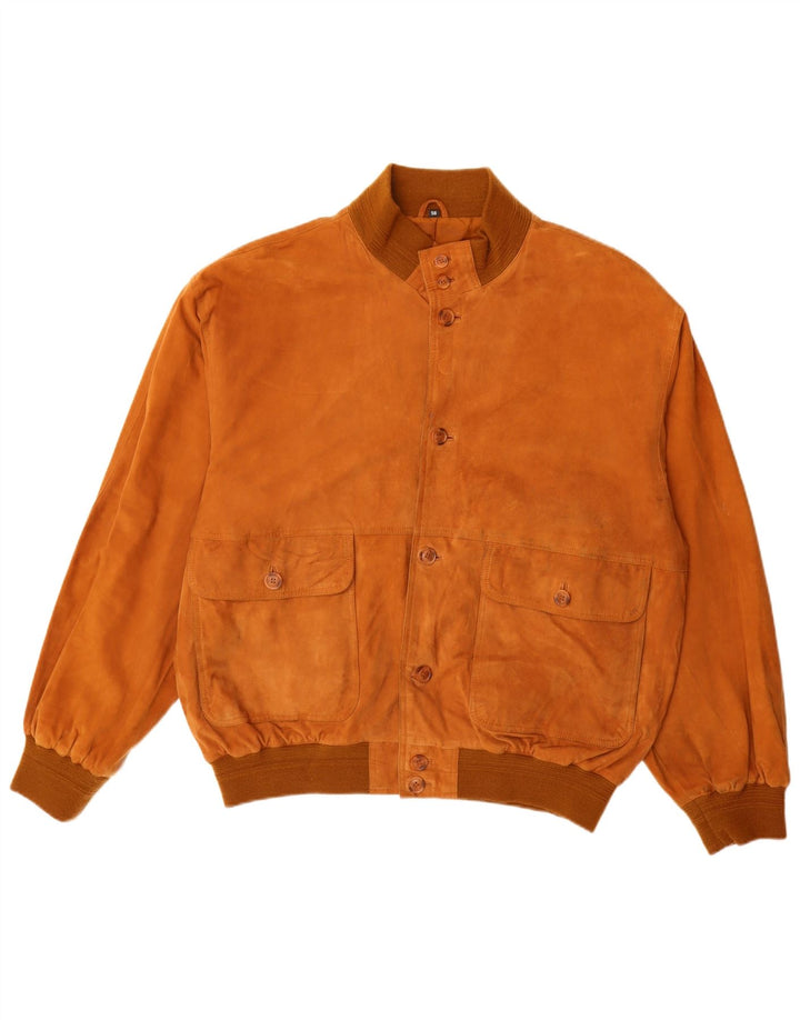 Vintage hombres ante bomber chaqueta IT 56 3XL cuero marrón