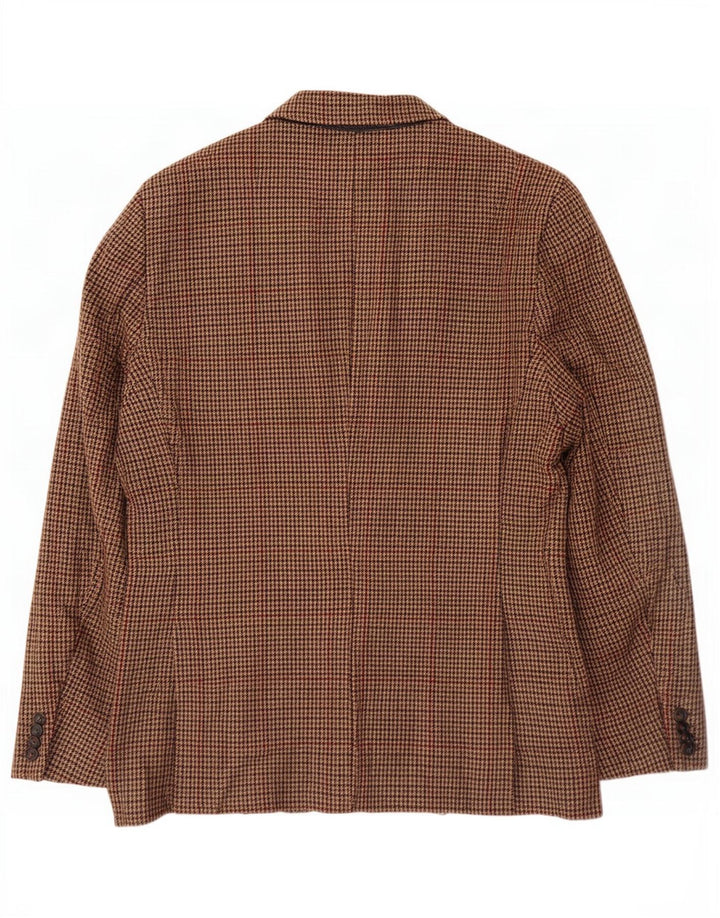 Scotch & Soda Chaqueta tipo blazer de 2 botones para hombre IT 52 XL Lana de pata de gallo marrón