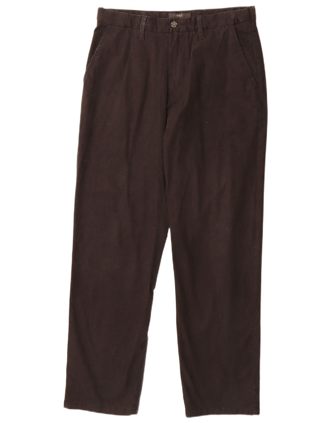 Marks & Spencer Pantalones chinos de corte regular para hombre W32 L31 Algodón negro