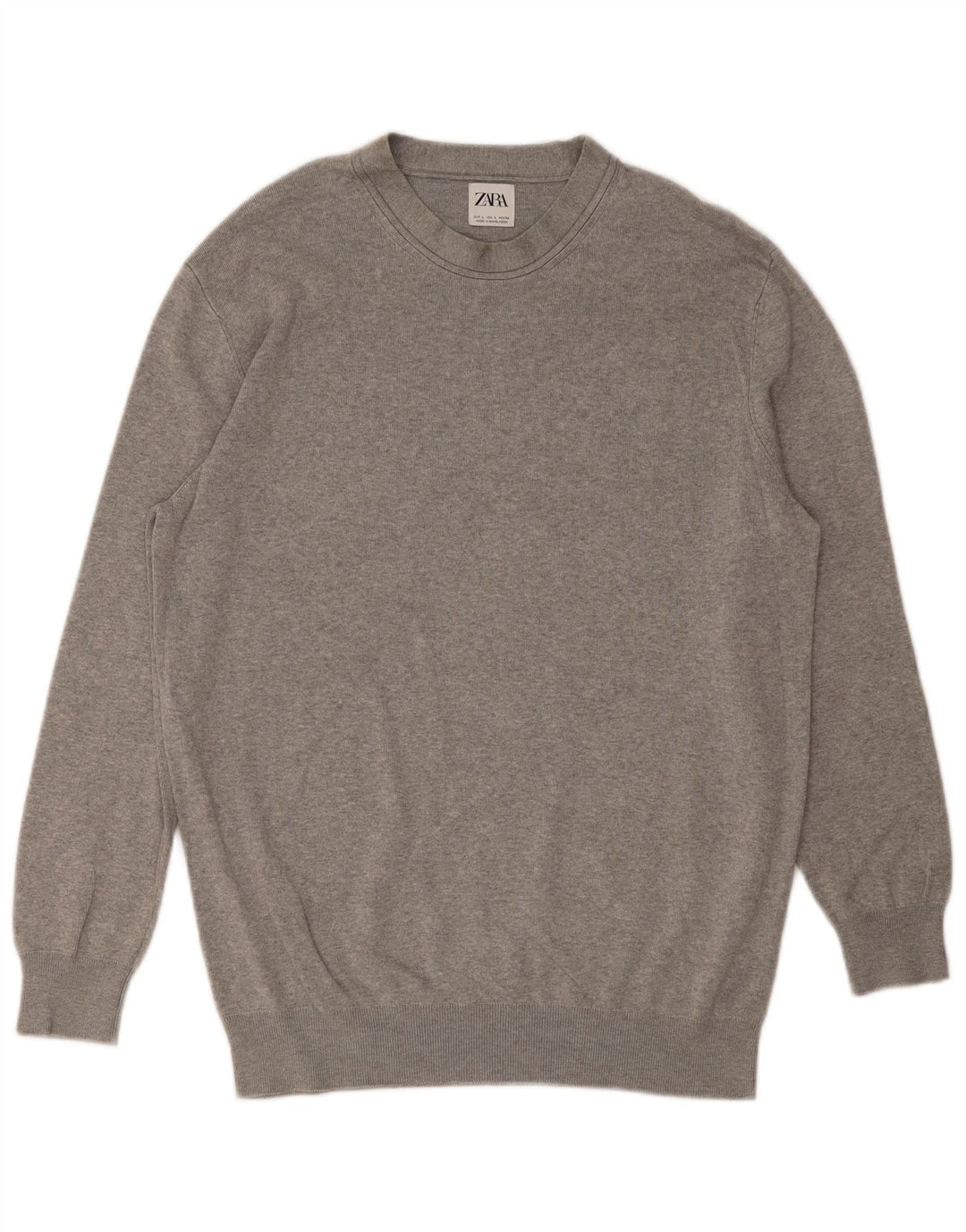ZARA Hombre Jersey Cuello Redondo Jersey Grande Viscosa Gris