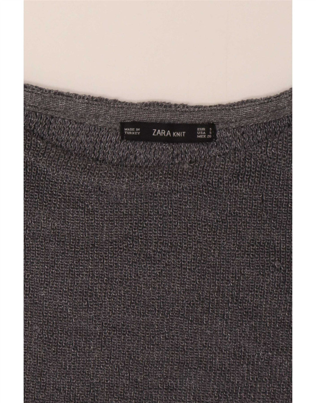 Zara Mujer Suéter De Cuello Redondo De Gran Tamaño UK 10 Small Gris