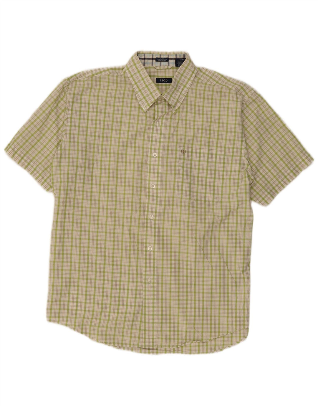 Izod Camisa De Cuadros Regular Fit De Algodón A Cuadros Verde Grande Hombre