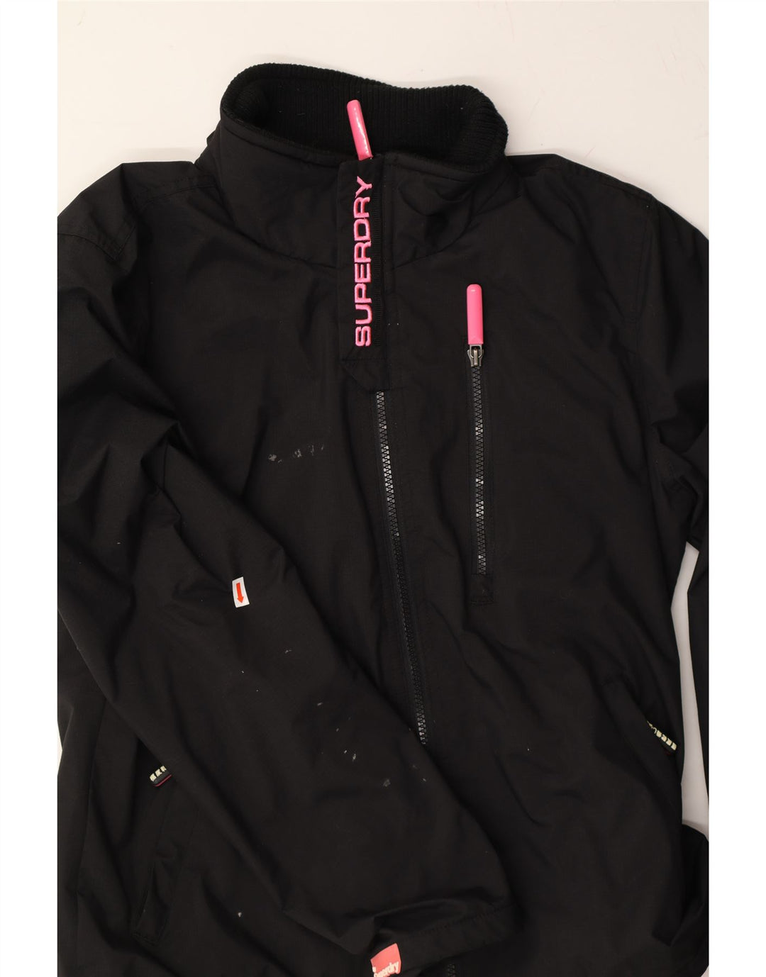 SUPERDRY Womens The Windhiker Windbreaker Jacket UK 14 Large Black Nylon Vintage Superdry and Second-Hand Superdry from Messina Hembry 