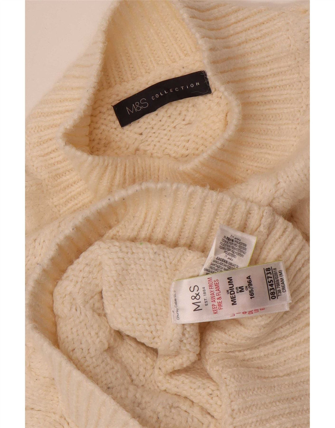 Marks & Spencer Suéter con Cuello Alto para Mujer UK 44 Medium Beige
