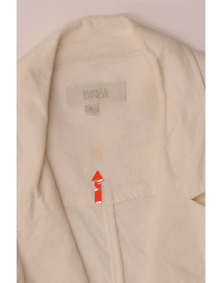 Marks & Spencer Chaqueta tipo blazer con 1 botón para mujer UK 40 XL Blanco