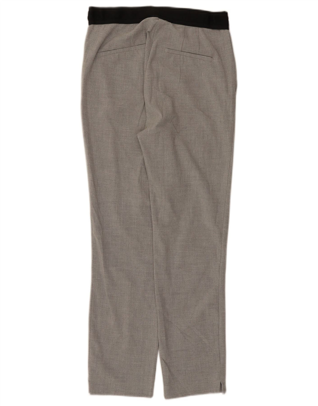 Zara Mujer Pantalón De Traje Slim Small W26 L26 Poliéster Color Block Gris