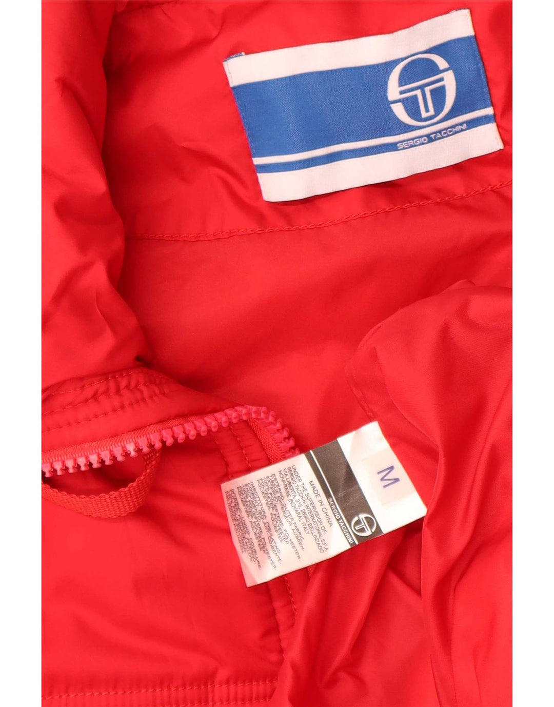 Sergio Tacchini Chaqueta acolchada con capucha para hombre UK 38 Mediano Rojo Poliéster