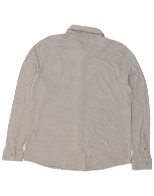 Camisa Dockers Hombre Algodón Lunares Gris Medio