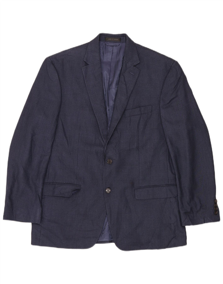Ralph Lauren Chaqueta Blazer de 2 Botones para Hombre Reino Unido 38 Mediana Pata de Gallo Azul Marino