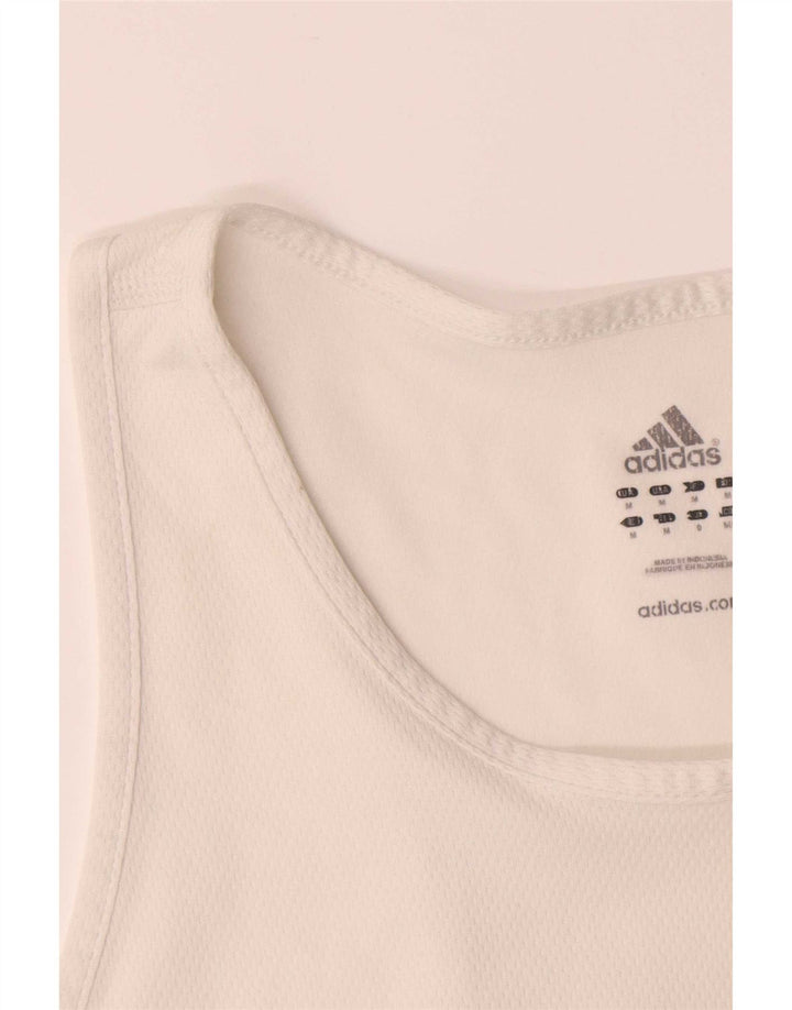 Adidas Hombre Climalite Chaleco Top Medio Blanco Poliéster