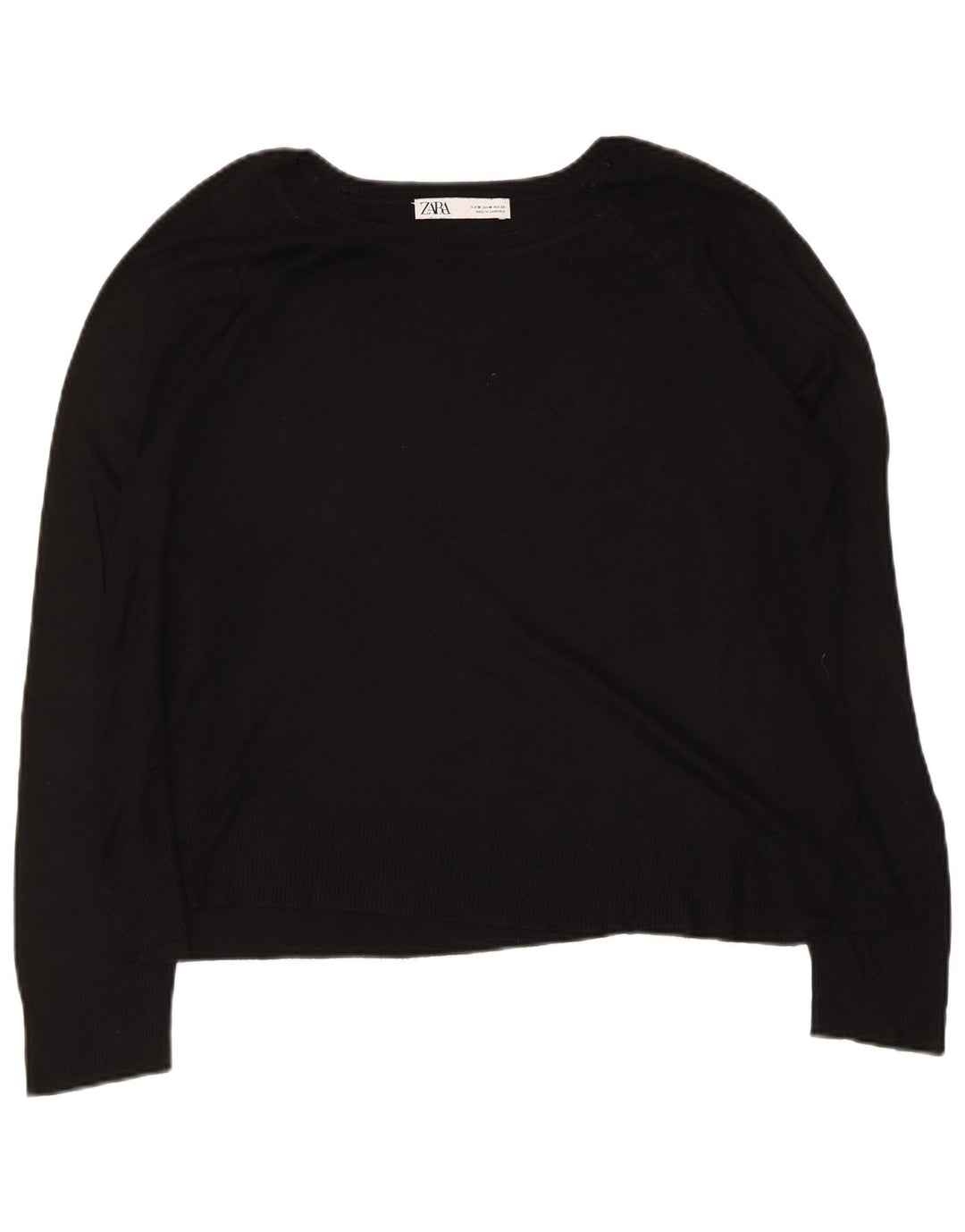 Zara - Jersey con cuello barco para mujer, talla 40, talla M, color negro