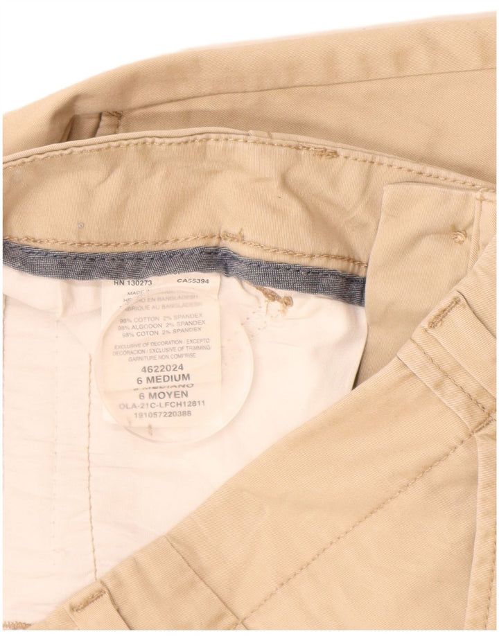 Lee Pantalones cortos casuales de talle medio para mujer, ajuste regular, talla 6, mediana, W28, algodón beige