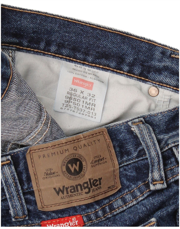 Carrera Jeans rectos de corte regular para hombre W36 L29 Algodón azul