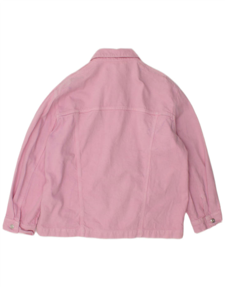 ZARA Mujer Chaqueta Vaquera Extragrande UK 10 Small Algodón Rosa