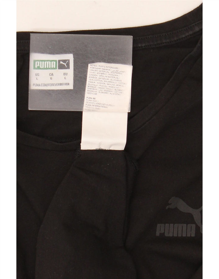 Puma - Camiseta para hombre, talla grande, algodón negro