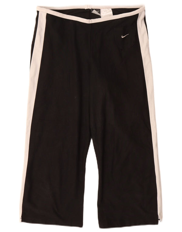 NIKE Pantalones de chándal Dri Fit para mujer US 8/10 Medium Black Colourblock