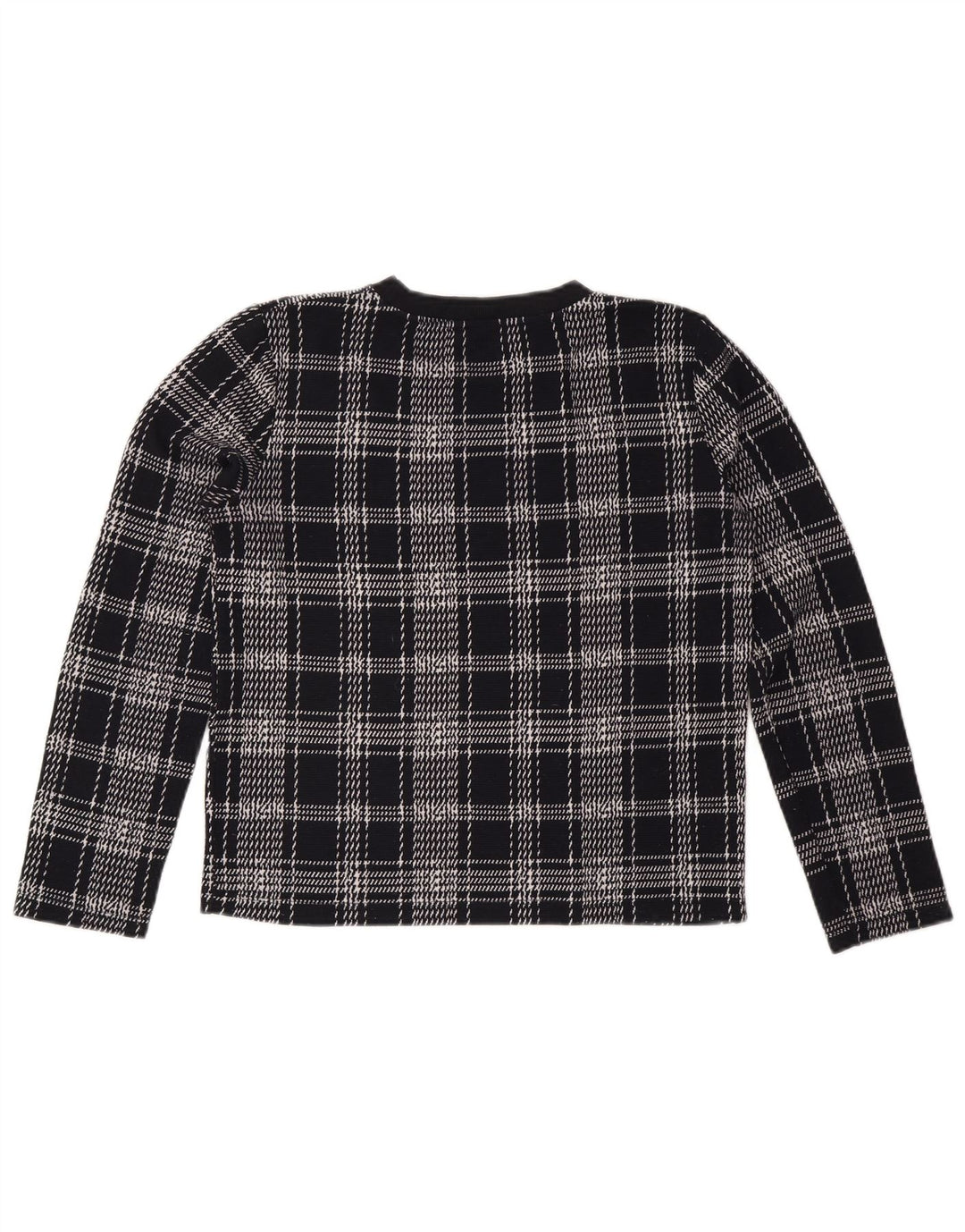 ZARA Mujer Sudadera Jumper UK 44 Medium Azul Marino Cuadros