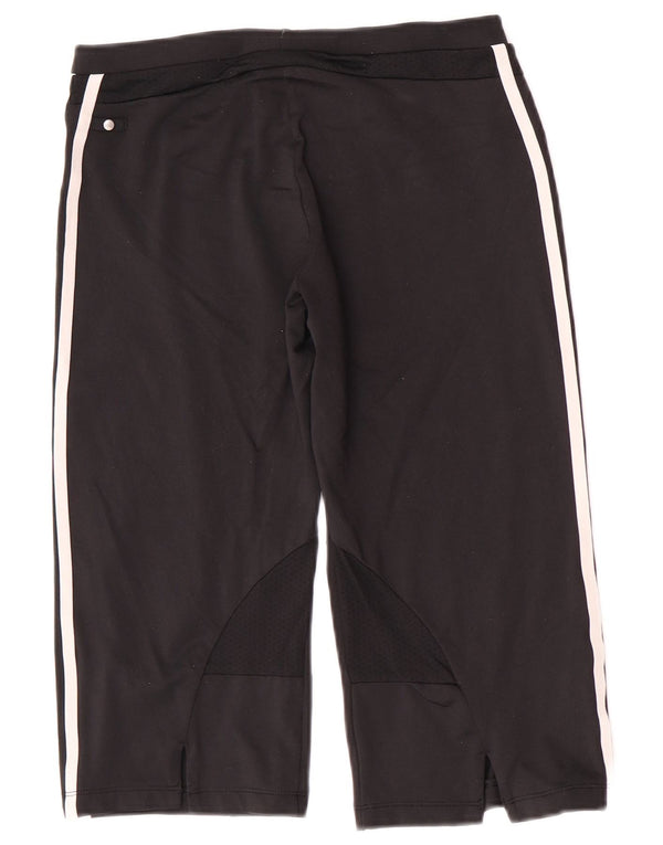 Adidas Mujer Capri Chándal Pantalones Reino Unido 12 Mediano Negro Nylon